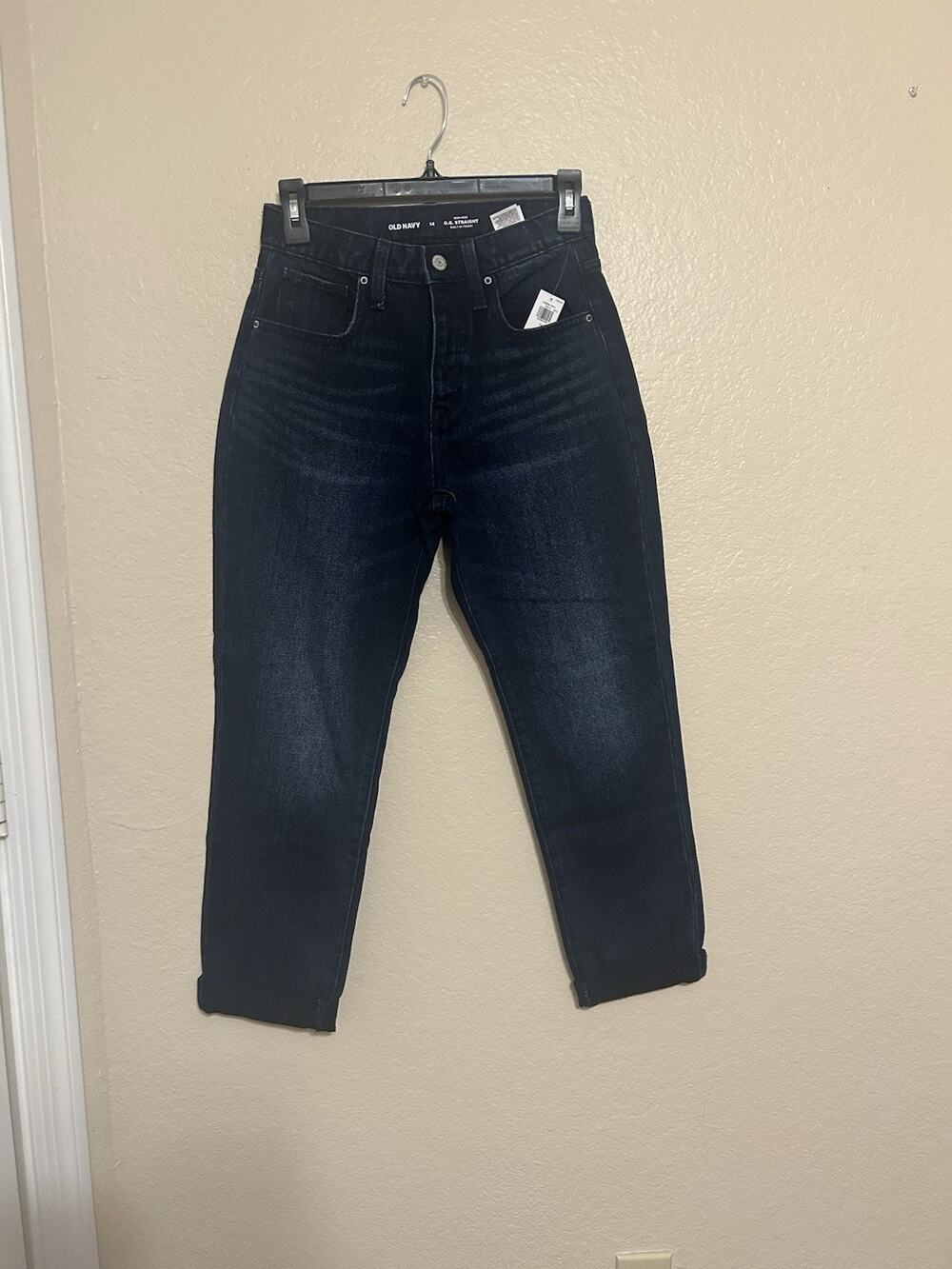 Old Navy OG Straight / Adjustable Waist Denim Tapered Leg Jeans / Girls 14